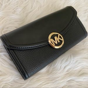 Michael Kors Fulton large black continental wallet